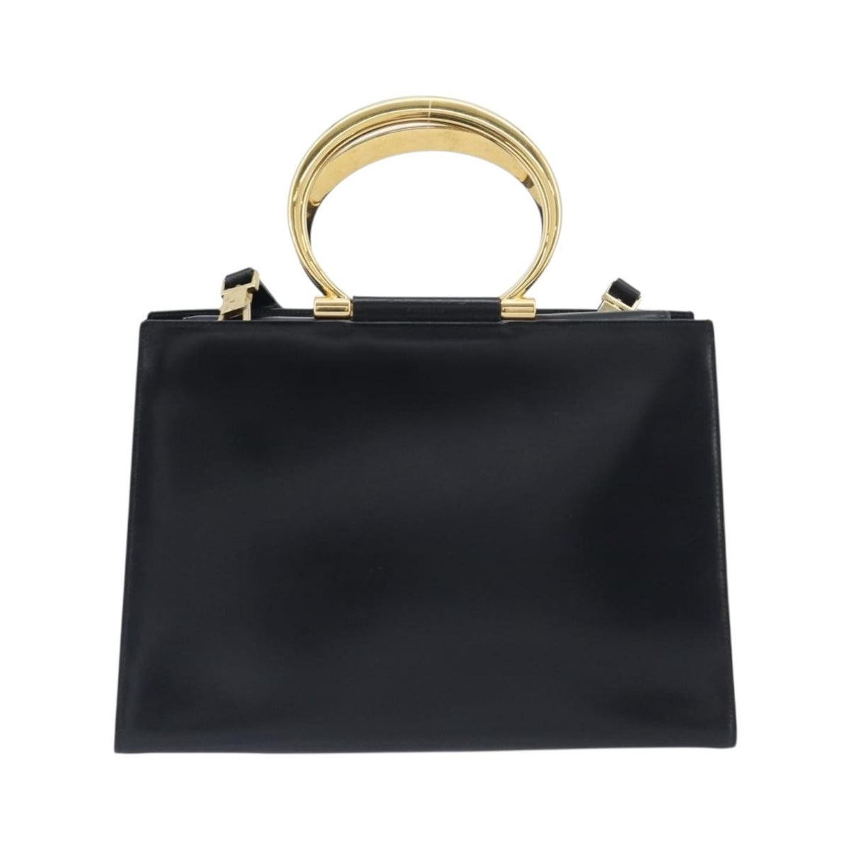 Celine Top Handle Leather, Black, Leather, Handbag