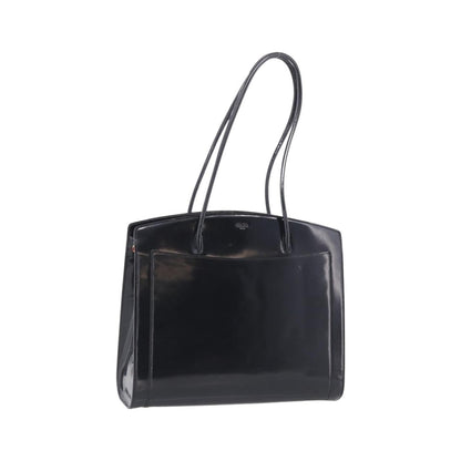 Celine Tote Leather, Black, Patent Leather, Tote Bag