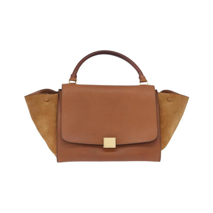 Celine Trapeze Leather, Brown, Leather, Handbag