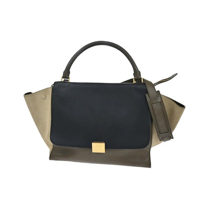 Celine Trapeze Leather with Suede, Multicolour, Leather, Handbag