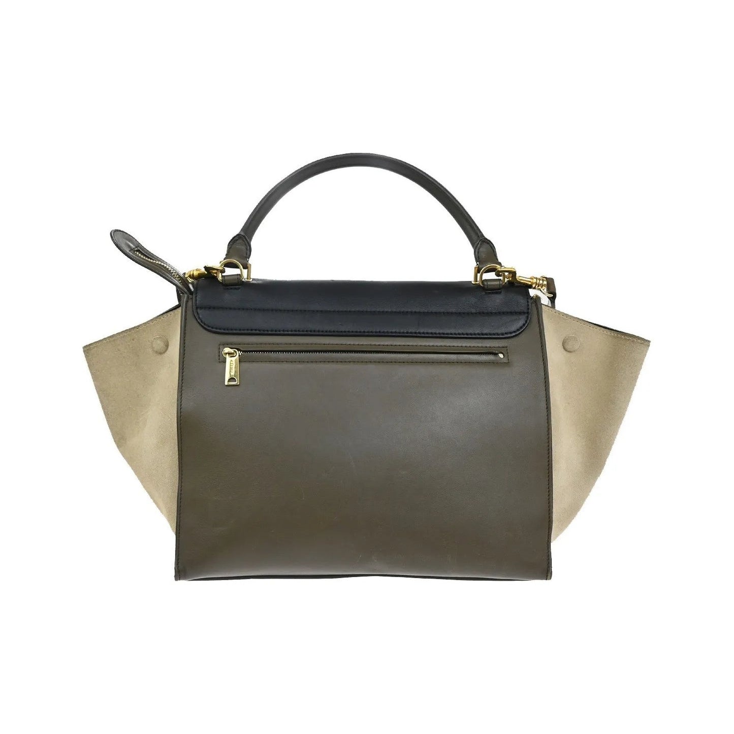 Celine Trapeze Leather with Suede, Multicolour, Leather, Handbag