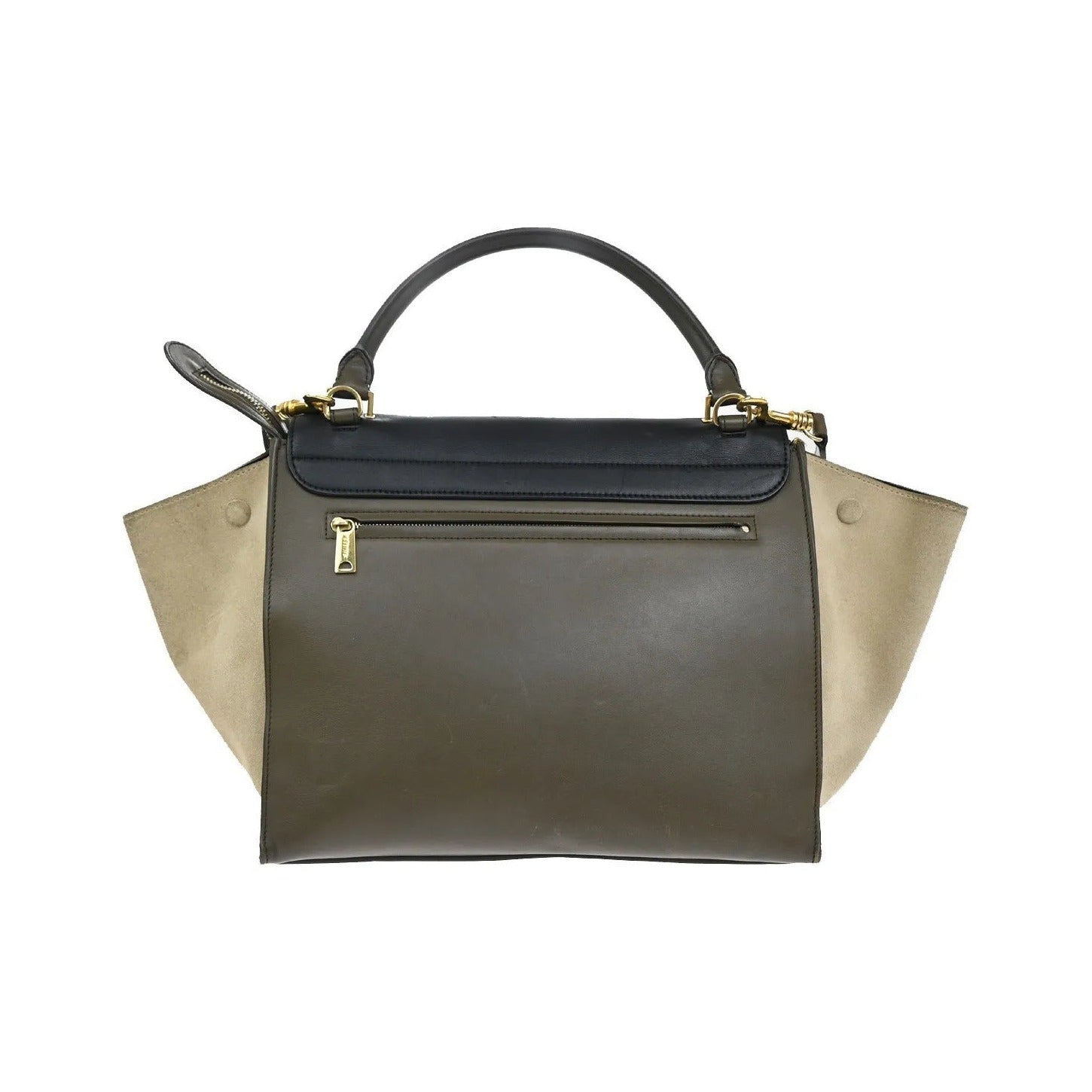Celine Trapeze Leather with Suede, Multicolour, Leather, Handbag