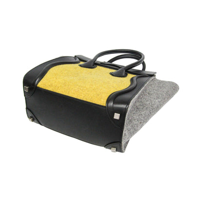 Celine Tricolor Luggage Felt, Multicolour, Leather, Handbag