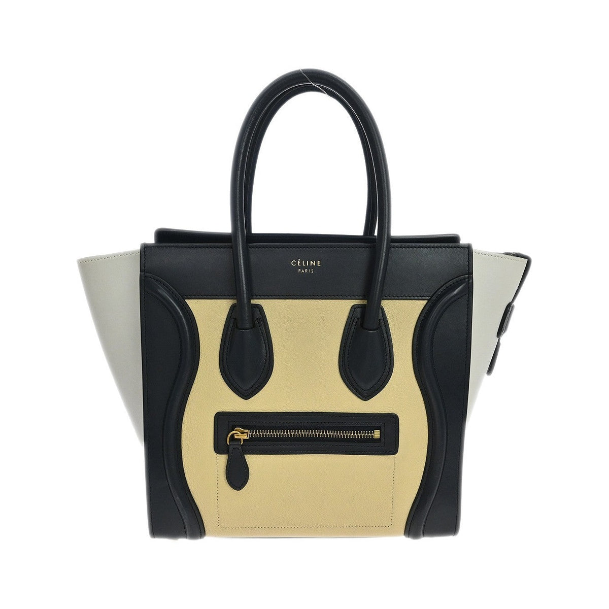 Celine Tricolor Luggage Leather, Multicolour, Leather, Handbag