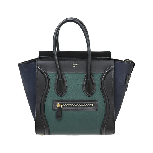 Celine Tricolor Shoulder Luggage Leather, Multicolour, Leather, Tote Bag
