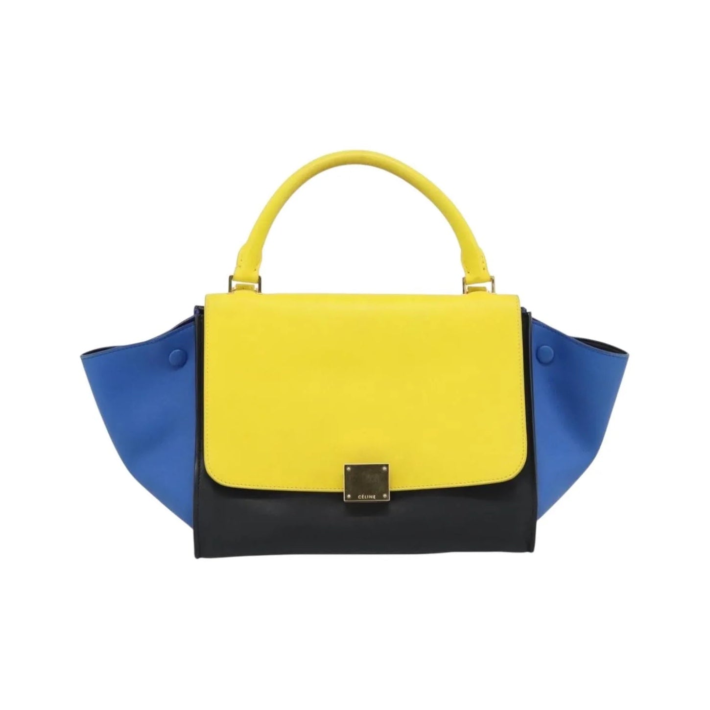 Celine Tricolor Trapeze Leather, Multicolour, Leather, Handbag