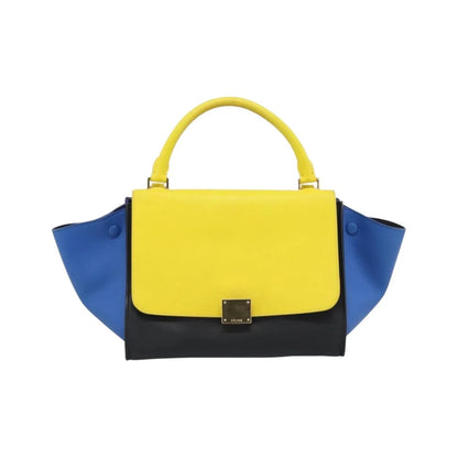 Celine Tricolor Trapeze Leather, Multicolour, Leather, Handbag