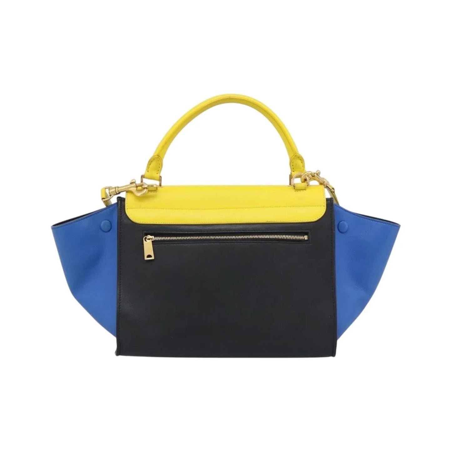 Celine Tricolor Trapeze Leather, Multicolour, Leather, Handbag