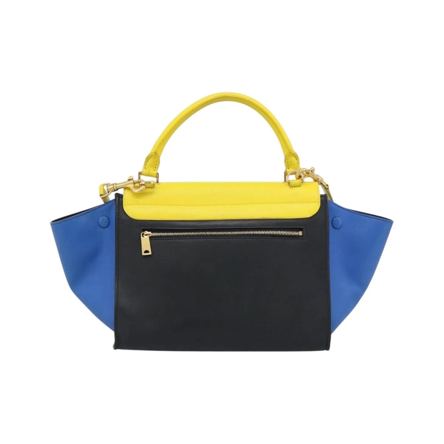 Celine Tricolor Trapeze Leather, Multicolour, Leather, Handbag