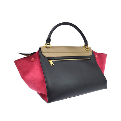 Celine Tricolor Trapeze Leather, Multicolour, Leather, Handbag