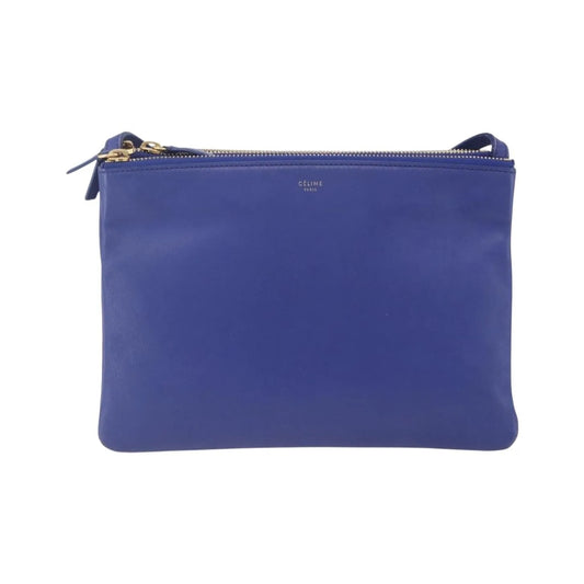 Celine Trio Leather, Blue, Leather, Shoulder Bag