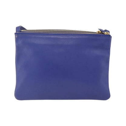 Celine Trio Leather, Blue, Leather, Shoulder Bag