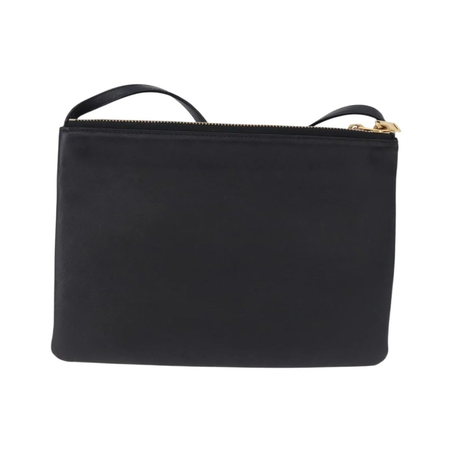 Celine Trio Leather, Black, Leather, Shoulder Bag