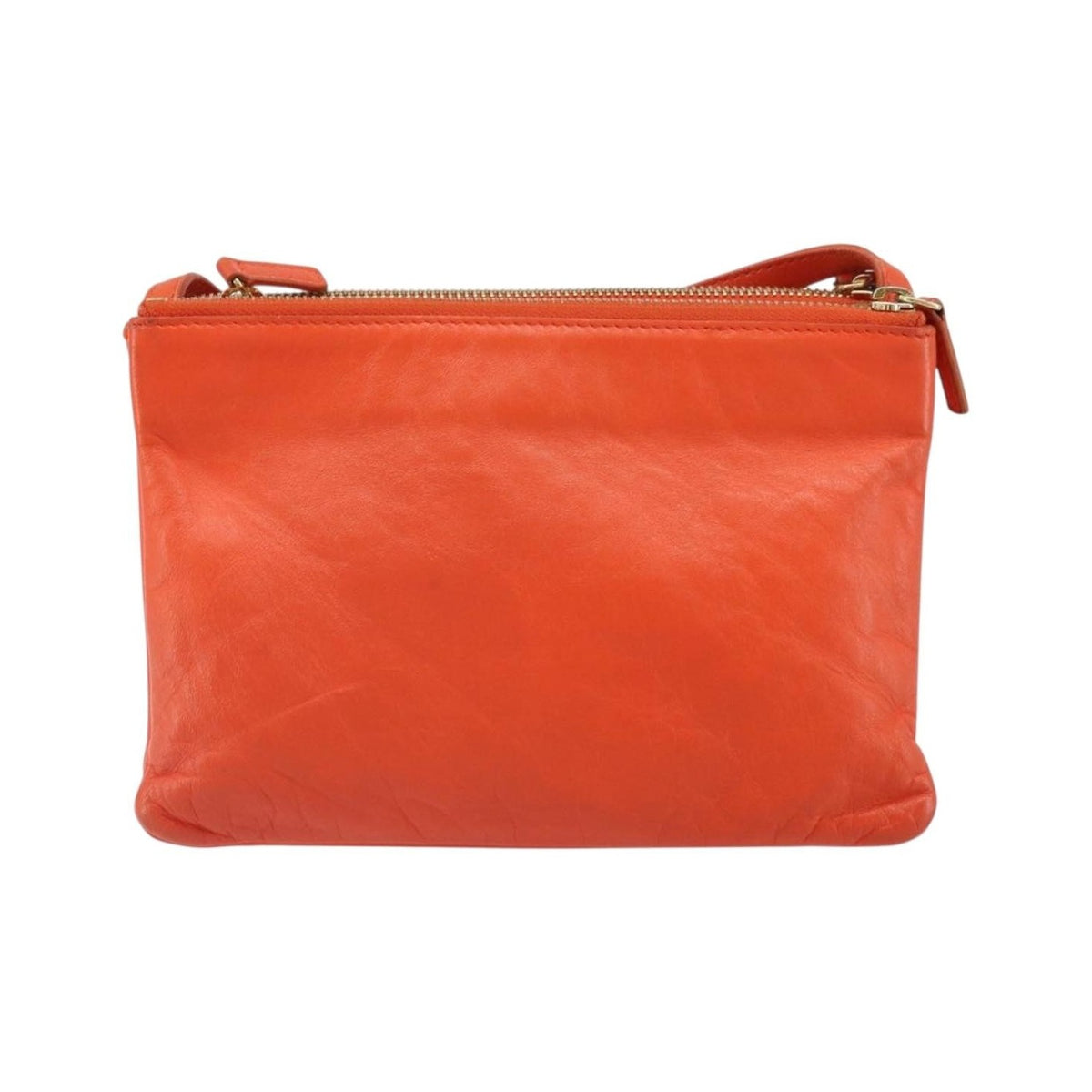 Celine Trio Leather, Orange, Leather, Shoulder Bag