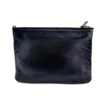 Celine Trio Leather, Black, Leather, Crossbody Bag