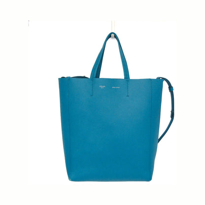 Celine Vertical Cabas All Over Logo Print Leather, Blue, Leather, Tote Bag