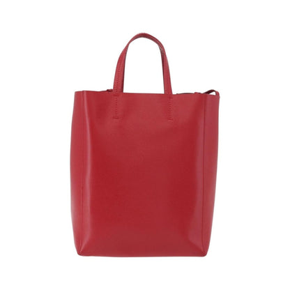 Celine Vertical Cabas Leather, Red, Leather, Tote Bag