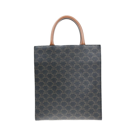 Celine Vertical Cabas Tote Triomphe Coated Canvas, Brown, Canvas, Tote Bag