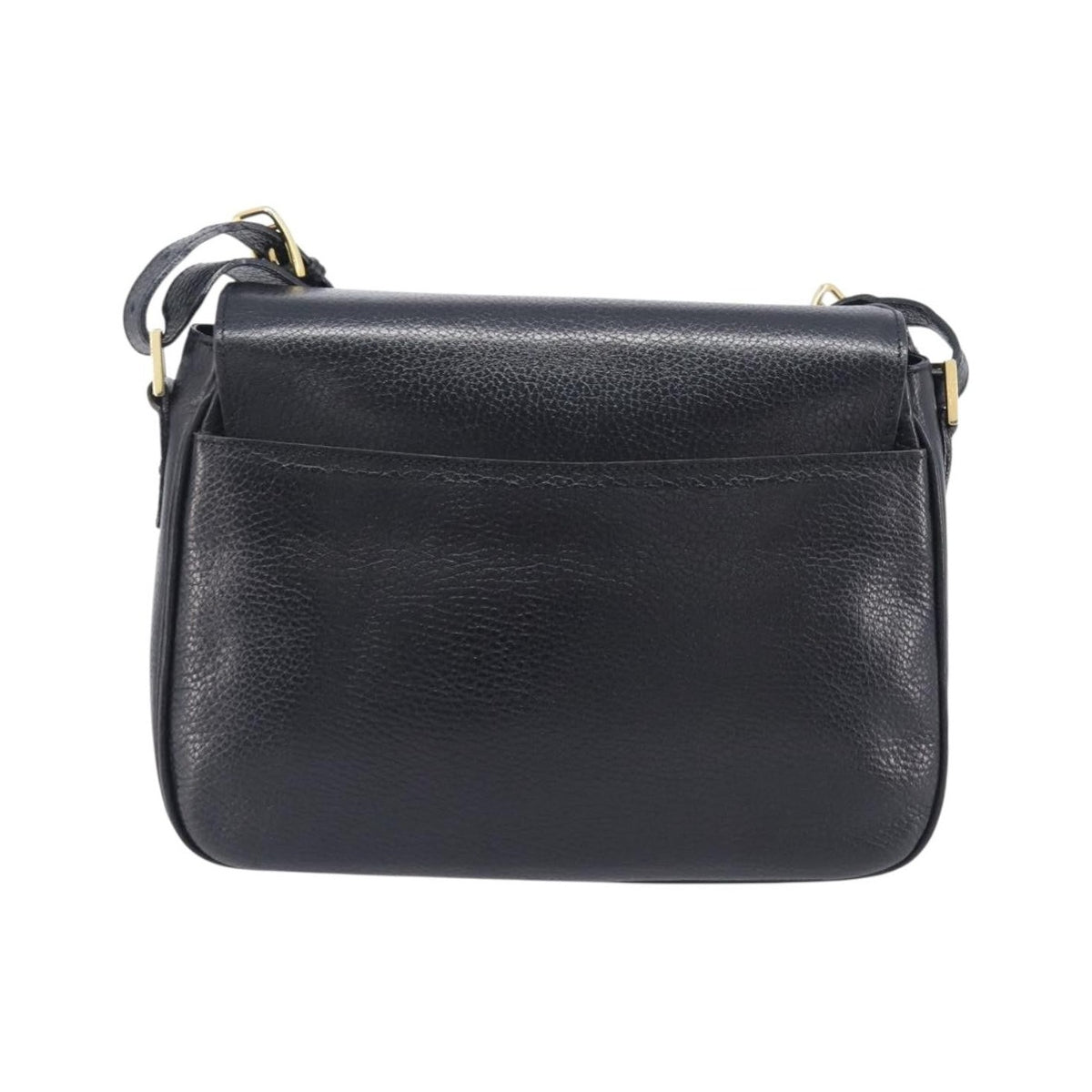 Celine Vintage Circle Logo Leather, Black, Leather, Crossbody Bag