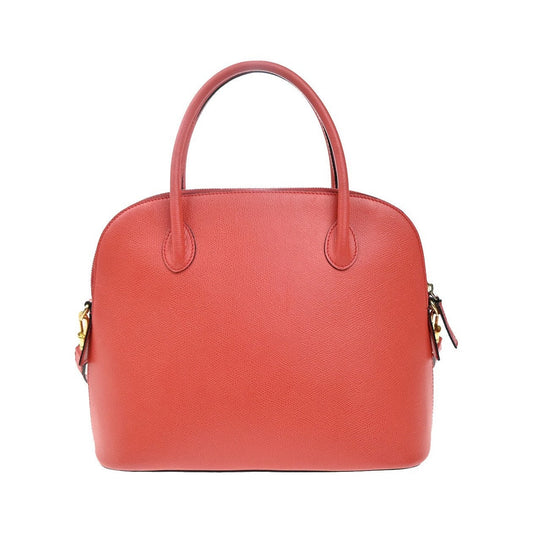 Celine Vintage Convertible Bowler Leather, Red, Leather, Handbag