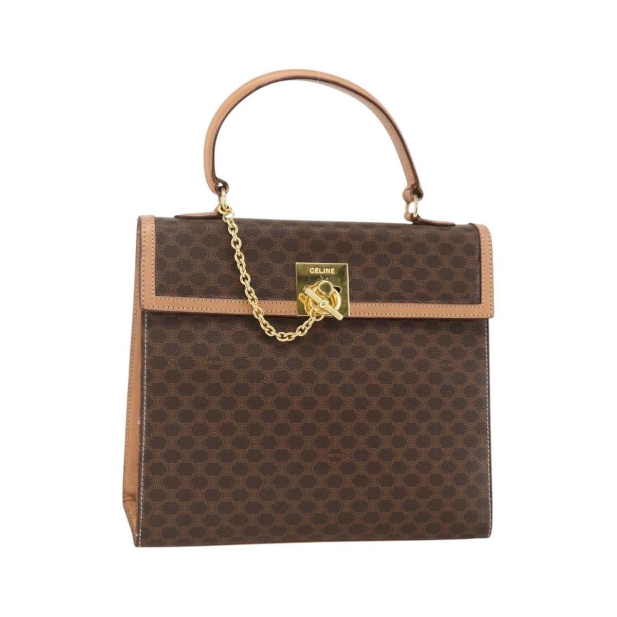 Celine Vintage Handbag Toile Céline, Brown, Canvas, Handbag