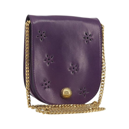 Celine Vintage Leather, Purple, Leather, Shoulder Bag