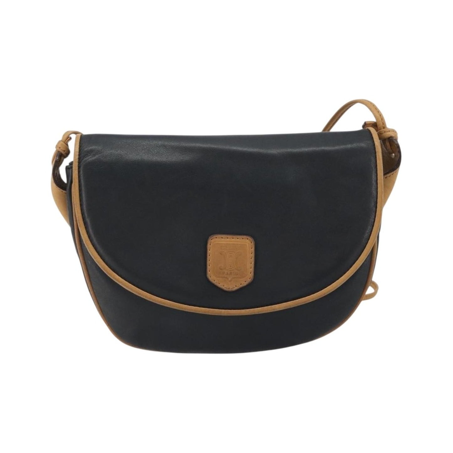 Celine Vintage Leather, Black, Leather, Shoulder Bag