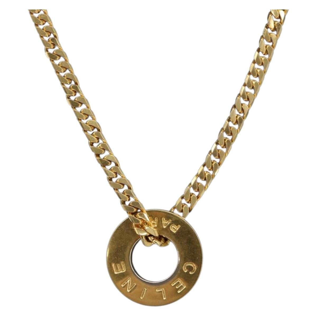 Celine Vintage Logo Circle Pendant - Brandsamsara