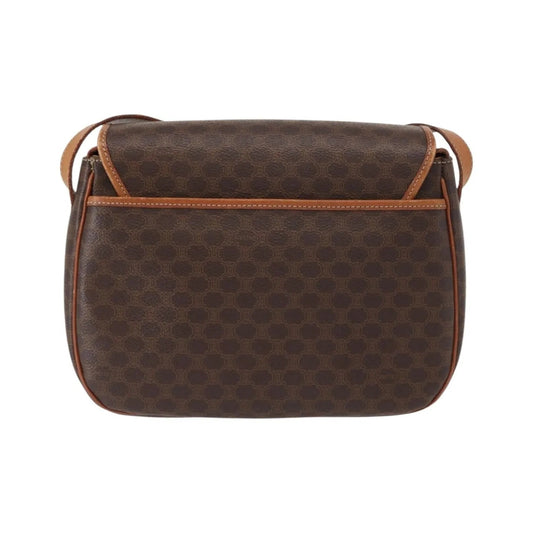 Celine Vintage Macadam Canvas, Brown, Canvas, Shoulder Bag