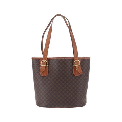 Celine Vintage Macadam Canvas, Brown, Canvas, Handbag