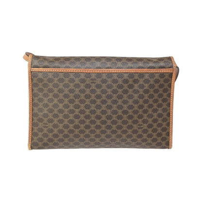 Celine Vintage Macadam Canvas and Leather, Brown, Canvas, Shoulder Bag
