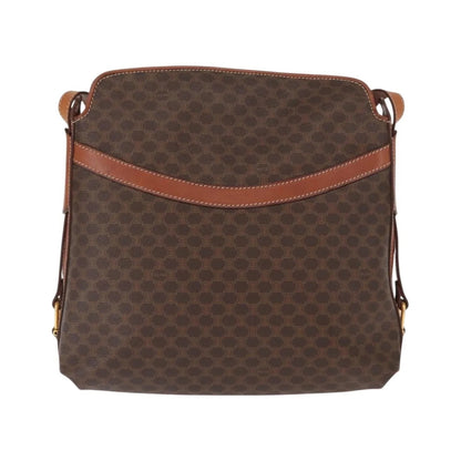 Celine Vintage Macadam Canvas and Leather, Brown, Canvas, Shoulder Bag