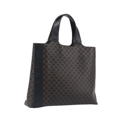 Celine Vintage Macadam Canvas and Leather, Black, Canvas, Handbag