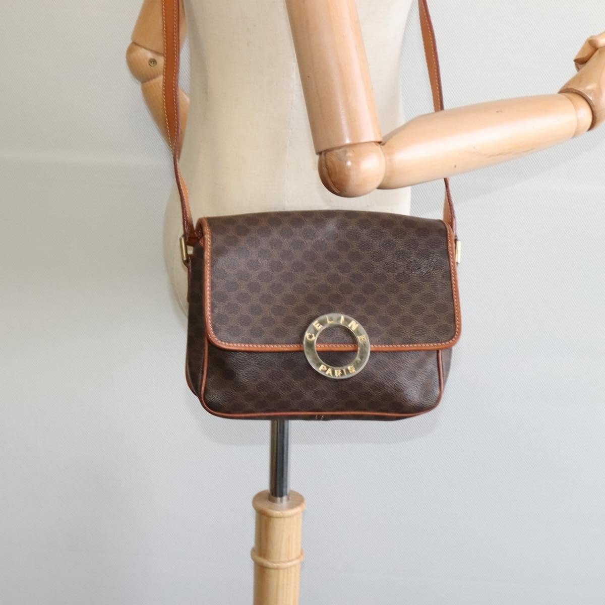 Celine Vintage Macadam Circle Logo Shoulder Bag - Brandsamsara