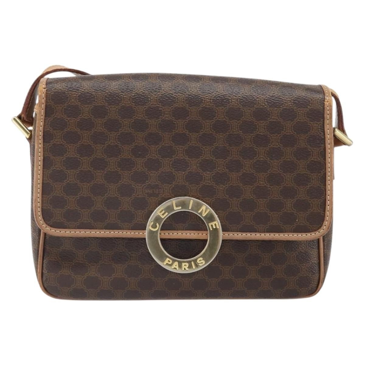 Celine Vintage Macadam Circle Logo Shoulder Bag - Brandsamsara