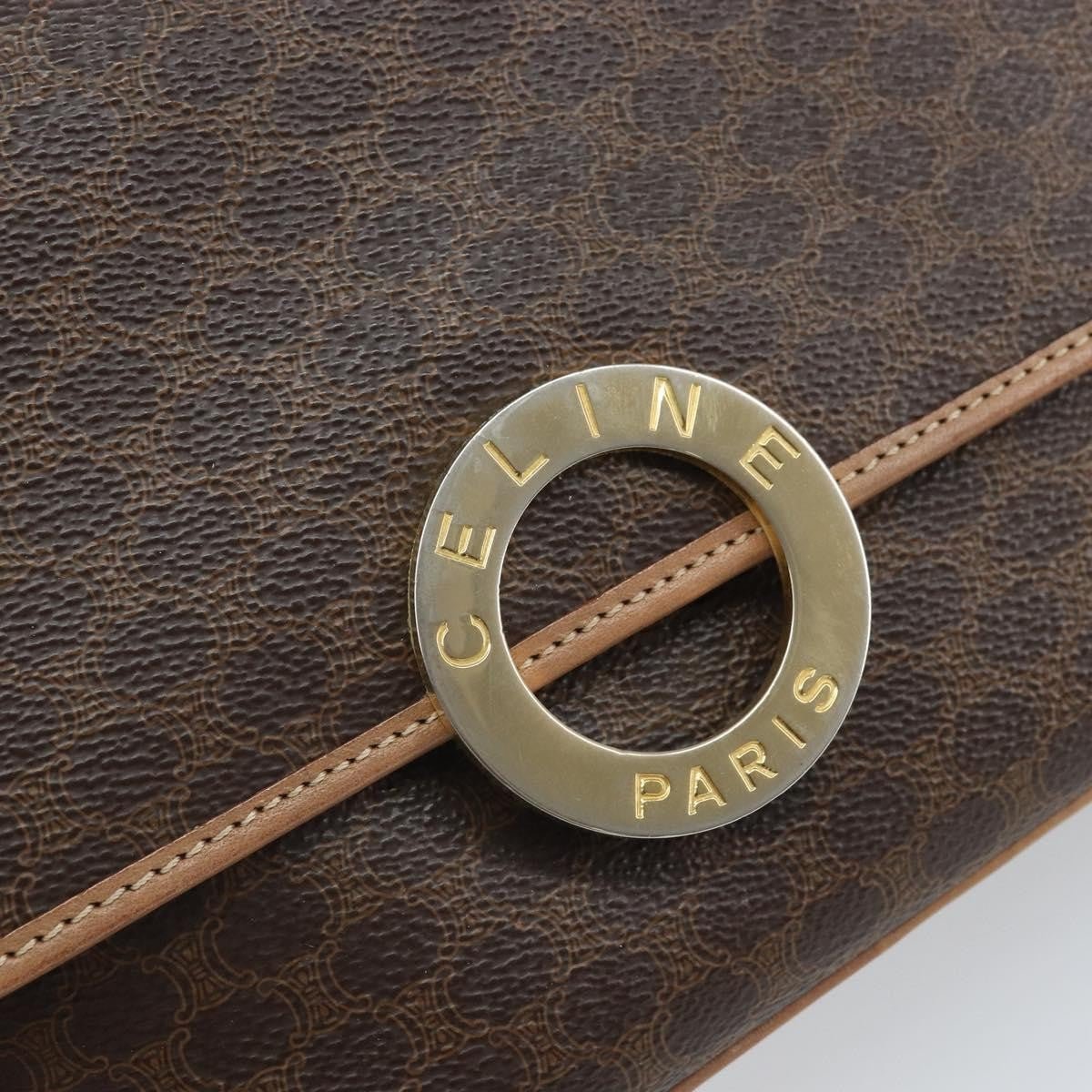 Celine Vintage Macadam Circle Logo Shoulder Bag - Brandsamsara