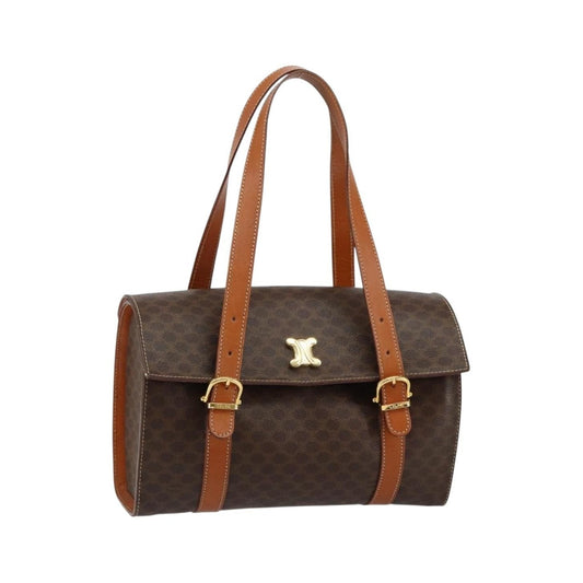 Celine Vintage Macadam Macadam, Brown, Canvas, Handbag