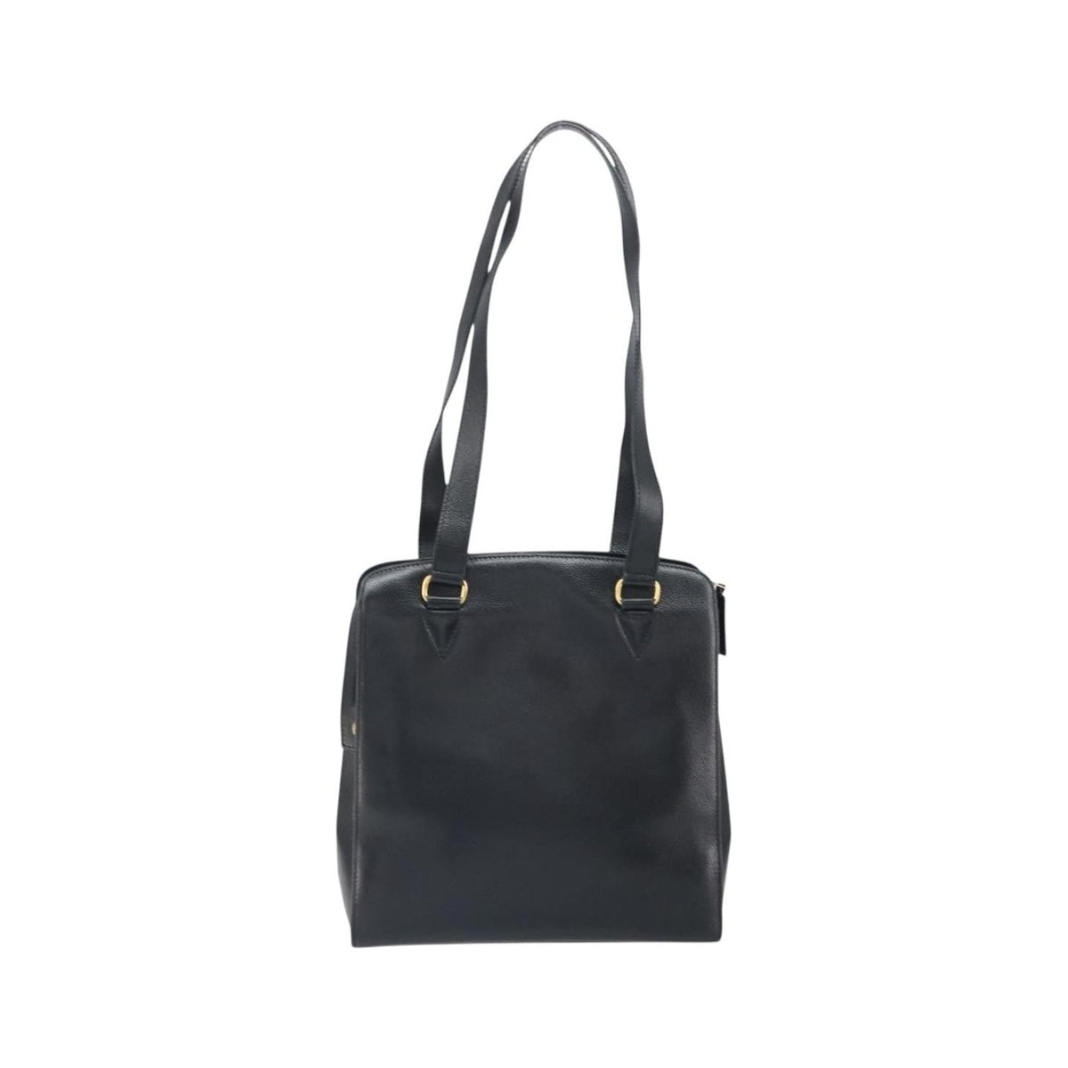 Celine Vintage turn lock shoulder Leather, Black, Leather, Handbag