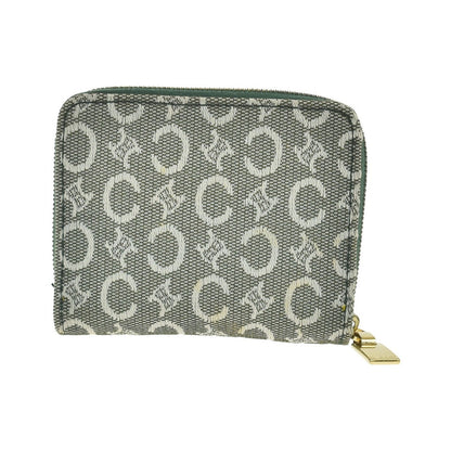 Celine Zipped Around Canvas, Green, Canvas, Wallet