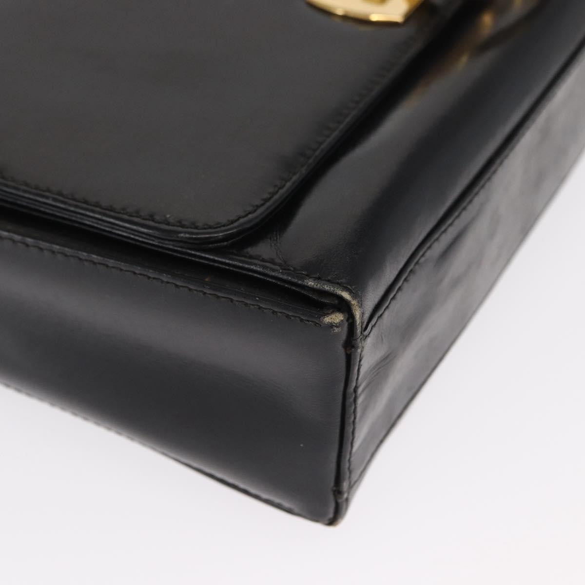 Salvatore Ferragamo Vintage Gancini Flap Leather, Black, Leather, Shoulder Bag