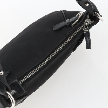 Salvatore Ferragamo Vintage Gancini Hobo Leather, Black, Canvas, Shoulder Bag