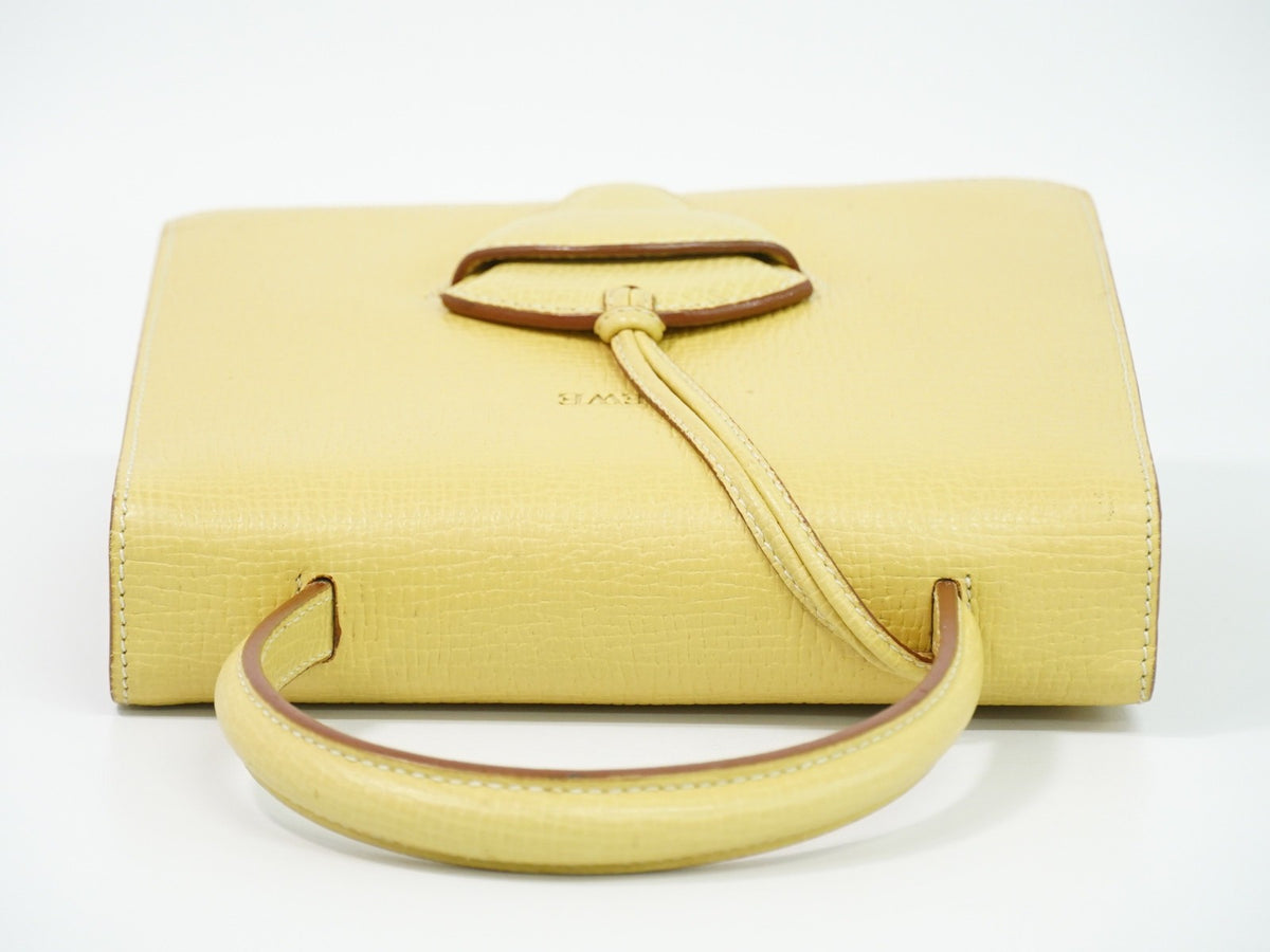 Loewe Barcelona Top Handle Leather, Yellow, Leather, Tote Bag