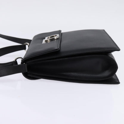 Salvatore Ferragamo Convertible Top Handle Leather, Black, Leather, Handbag