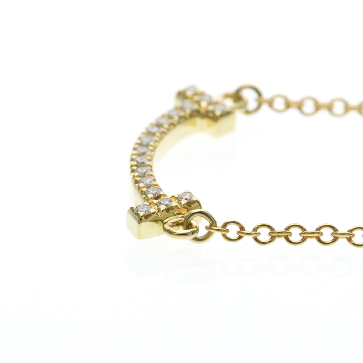 Tiffany & Co. T Smile Pendant 18K Yellow Gold with Diamonds, Gold, Yellow Gold, Necklace