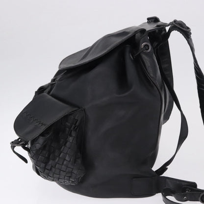 Bottega Veneta Intrecciato Leather, Black, Leather, Backpack