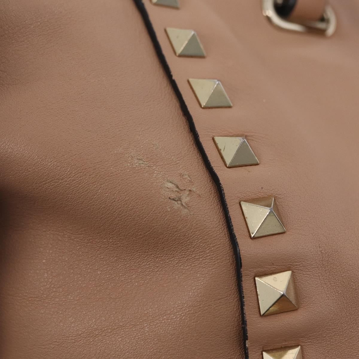 Valentino Garavani Rockstud Soft Leather, Beige, Leather, Tote Bag