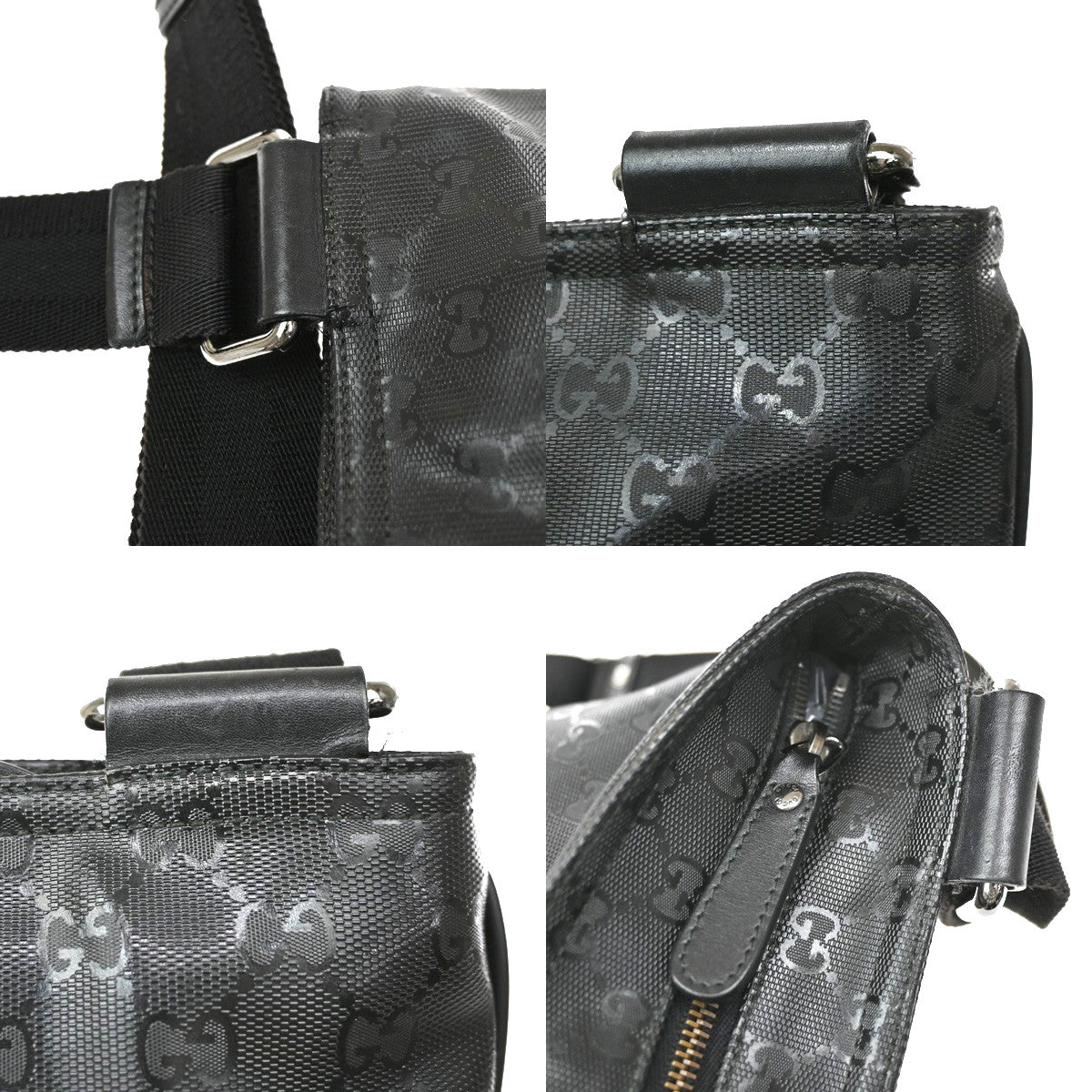 Gucci Crossbody GG Imprime, Black, Canvas, Crossbody Bag