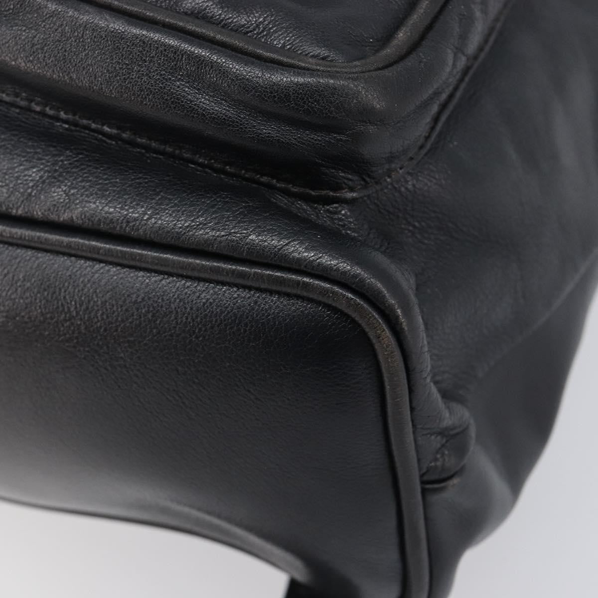 Gucci Vintage Bamboo Leather, Black, Leather, Backpack