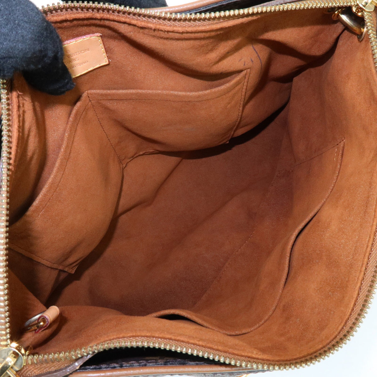 Louis Vuitton Pallas Monogram Canvas with Leather, Brown, Canvas, Tote Bag