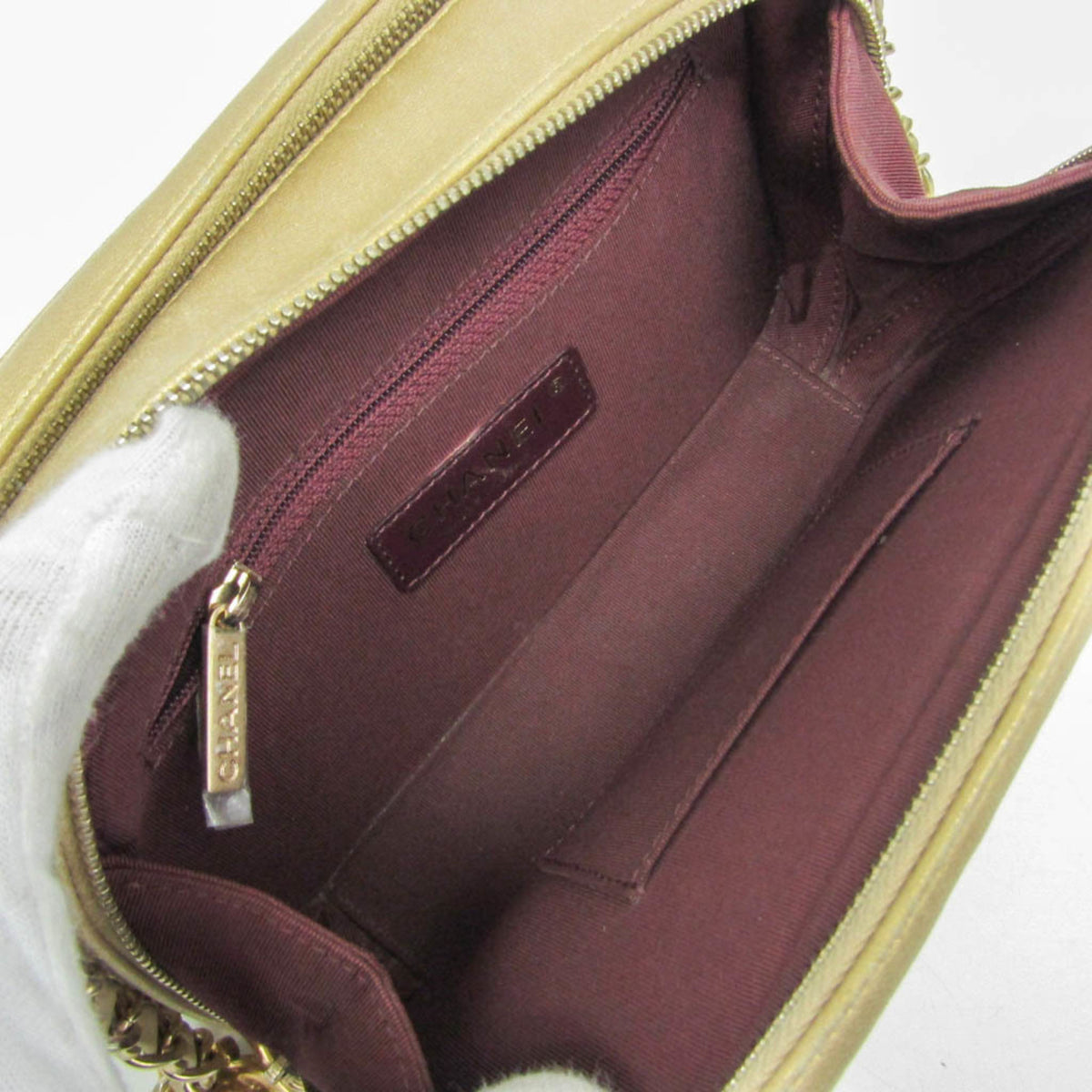 Chanel Vintage Camera Tassel Quilted Leather, Gold, Leather, Handbag